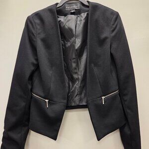 Metaphor Black Blazer with side zip pockets, Size Small
